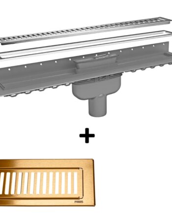 Purus Line 800mm Lodret Dræn med Messing Rist - Tilbud!