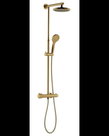 Adora Infigo Termostatbruse Sæt Ø200 100mm Gold Brushed - Adora 637501924  - 5701951129288