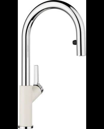 Hvid Blanco Carena Køkkenarmatur Silgranit Look Soft White Med Udtræksbruser - Blanco 637501924  - 4020684773652