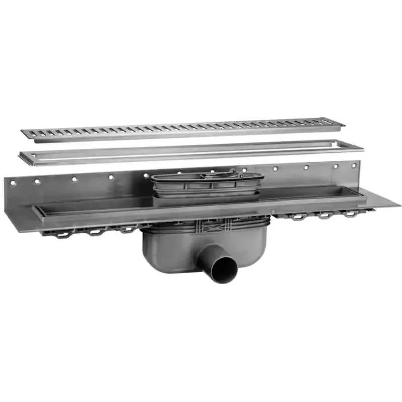 Purus Afløbsrendesæt 900mm Rib 50mm Vandret & Vandlås Rist - Purus 637501924 - 7394000712739