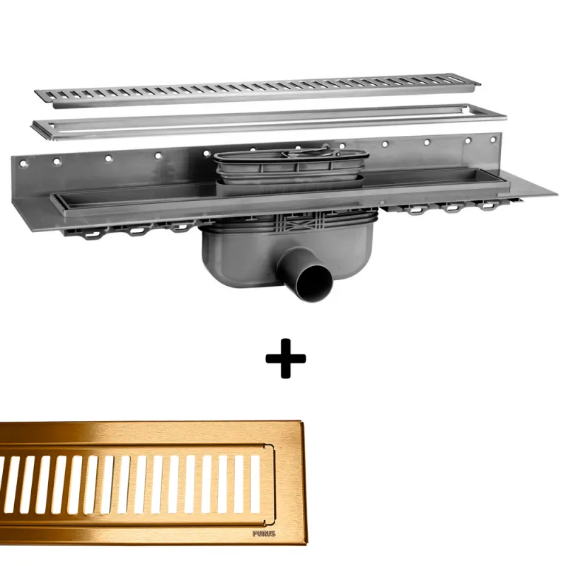 Purus Line 1000mm Vandret Med Messing Rist Sampak - Purus 637501924 - 200001655746